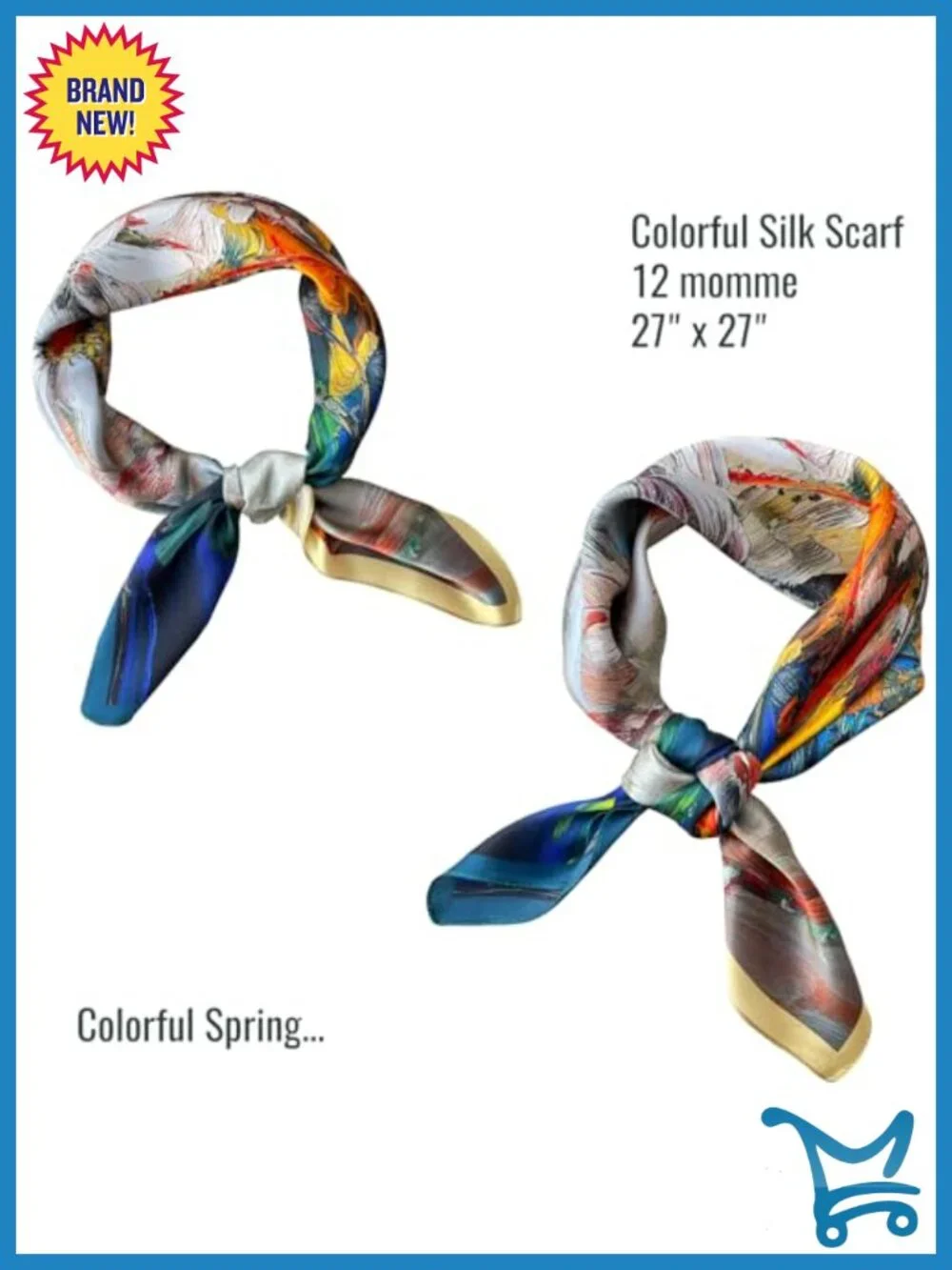100% Mulberry Silk Square Scarf Fashion Bandana Shawl Wrap Artist Collection